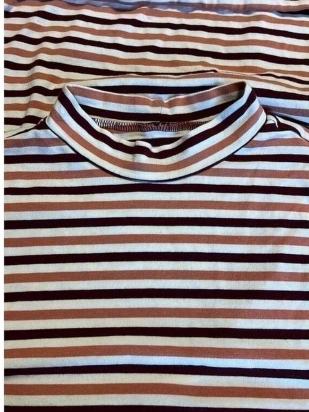Lands' End Sleeveless Striped Mock Neck Tank women’s XS fall colors - Picture 4 of 5